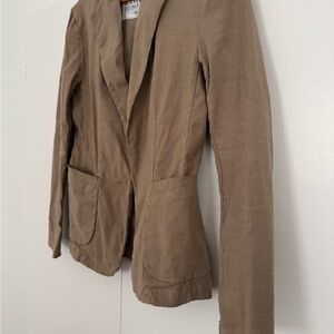 Frank & Eileen Dublin tailored XXS stretch linen tan Blazer - new